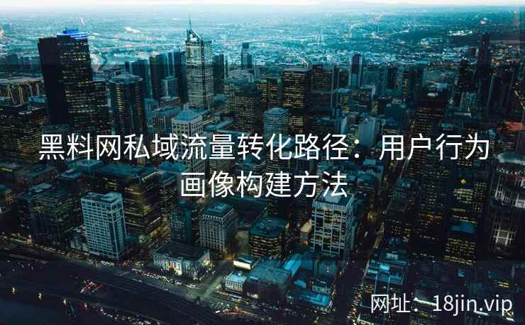 黑料网私域流量转化路径：用户行为画像构建方法
