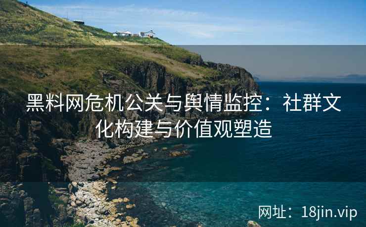 黑料网危机公关与舆情监控：社群文化构建与价值观塑造