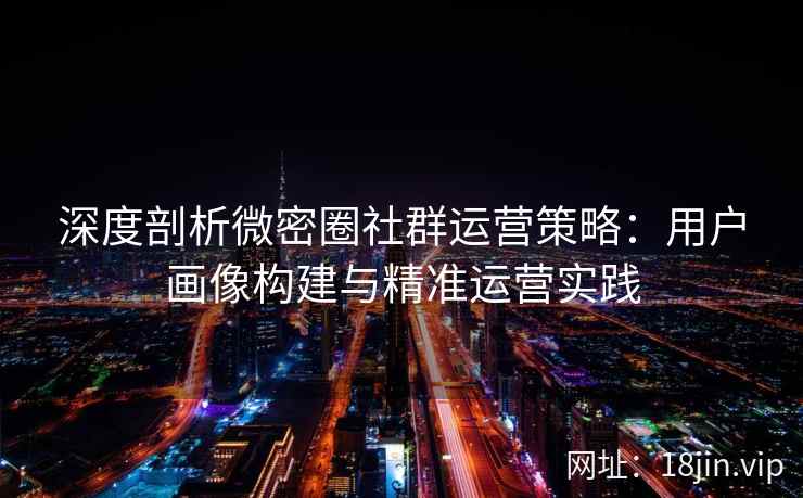 深度剖析微密圈社群运营策略：用户画像构建与精准运营实践