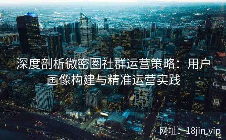 深度剖析微密圈社群运营策略：用户画像构建与精准运营实践