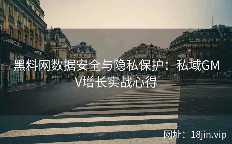 黑料网数据安全与隐私保护：私域GMV增长实战心得