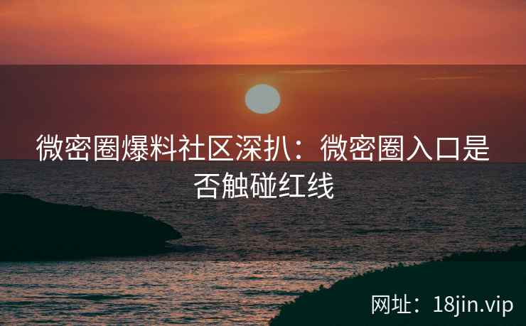 微密圈爆料社区深扒：微密圈入口是否触碰红线