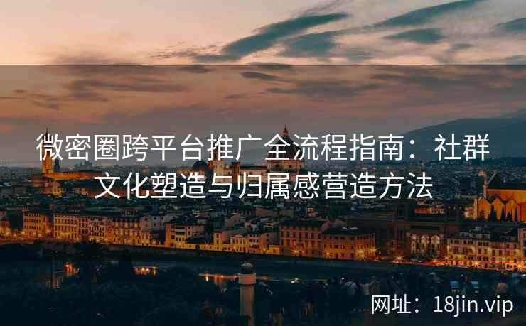 微密圈跨平台推广全流程指南：社群文化塑造与归属感营造方法
