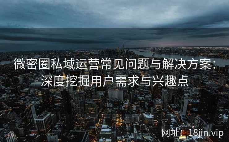 微密圈私域运营常见问题与解决方案：深度挖掘用户需求与兴趣点